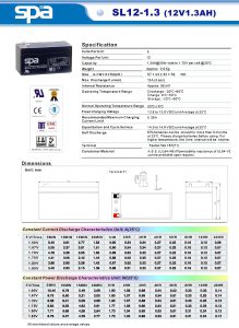 แบตเตอรี่ SPA12-1.3 (12V 1.3AH)
