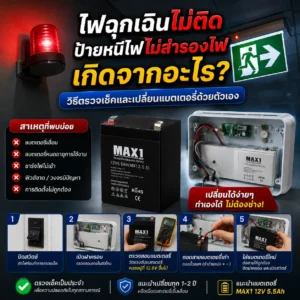 ไฟฉุกเฉินไม่ติด ป้ายหนีไฟไม่สำรองไฟ